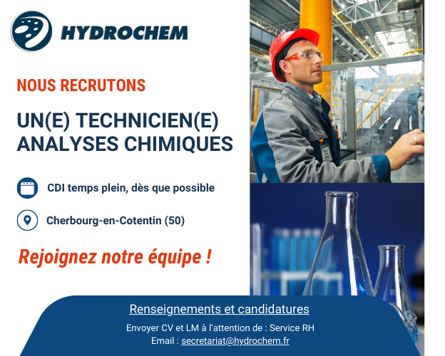 [RECRUTEMENT] - Un(e) Technicien(e) analyses chimiques